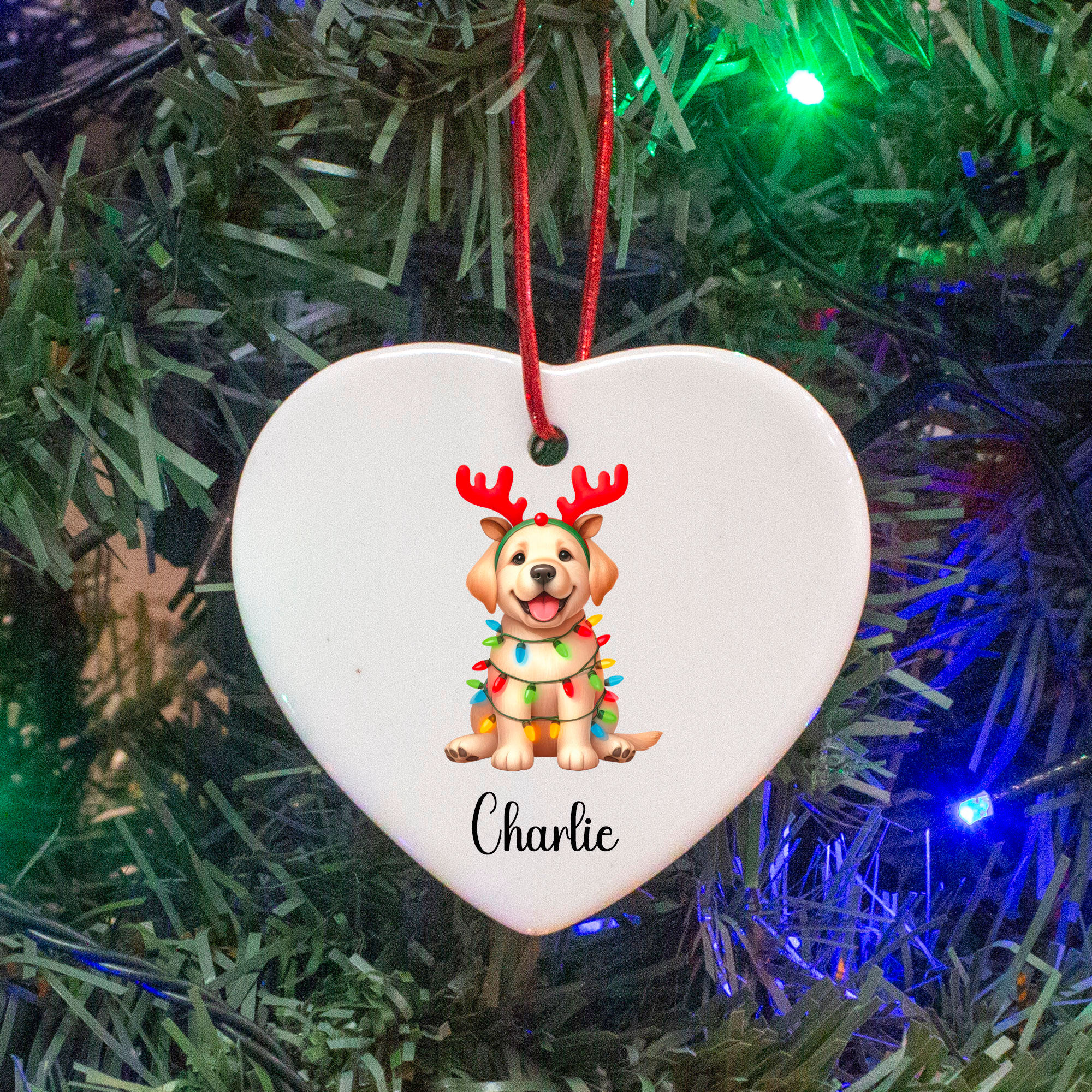 Personalised Labrador Ceramic Christmas Tree Decoration