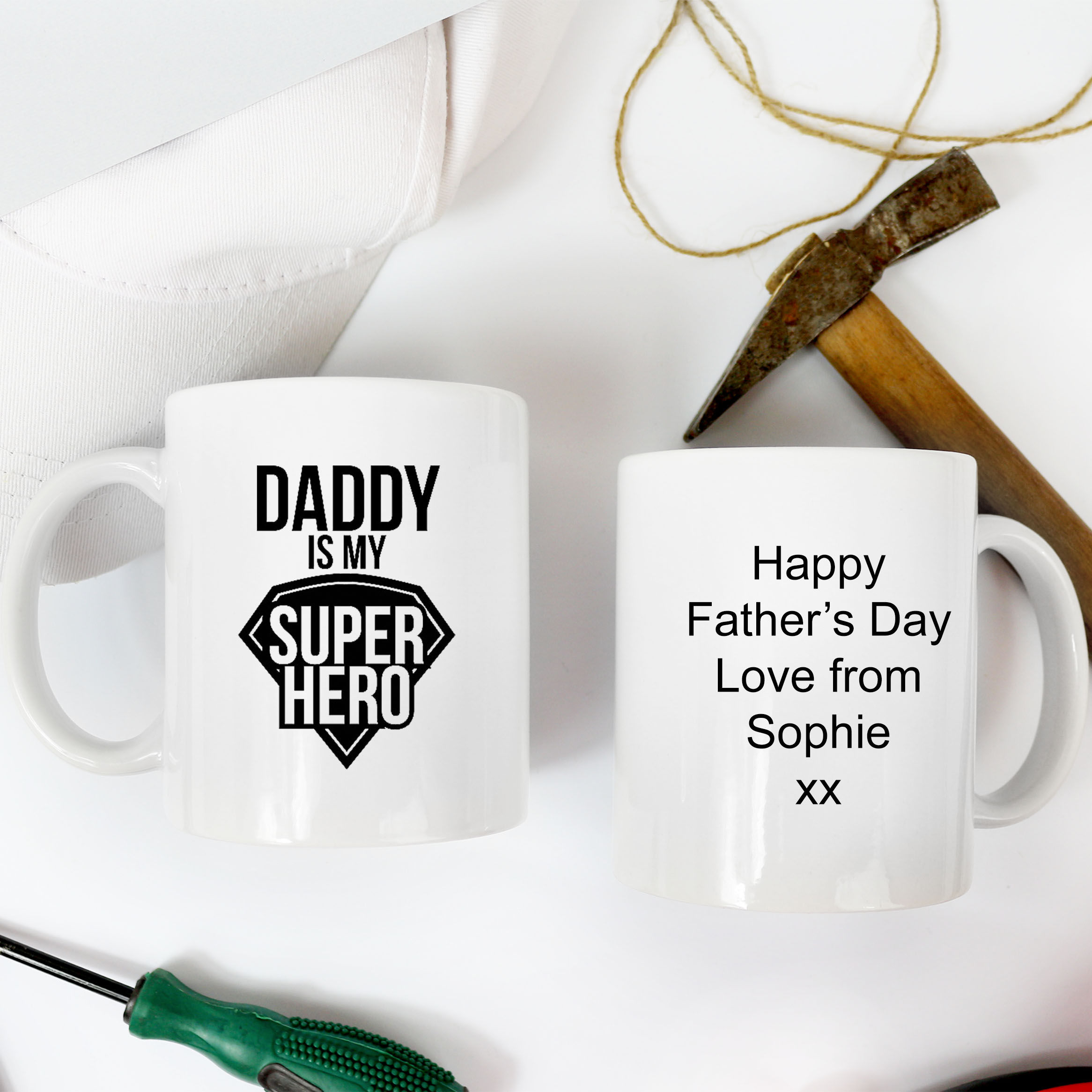 Personalised Daddy Is My Superhero Father's Day Mug