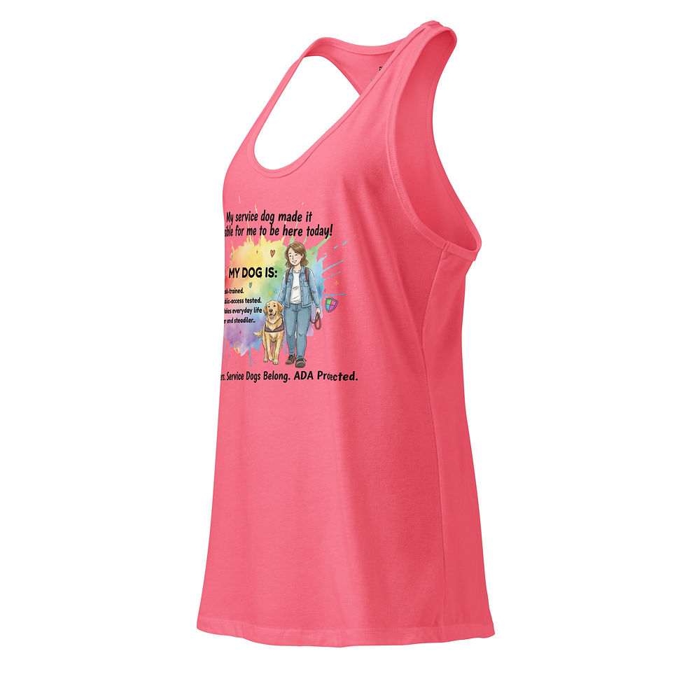 Thumbnail: My Dog Is: Task-Trained & Public-Access Tested — Women’s Fitted Racerback Tank 