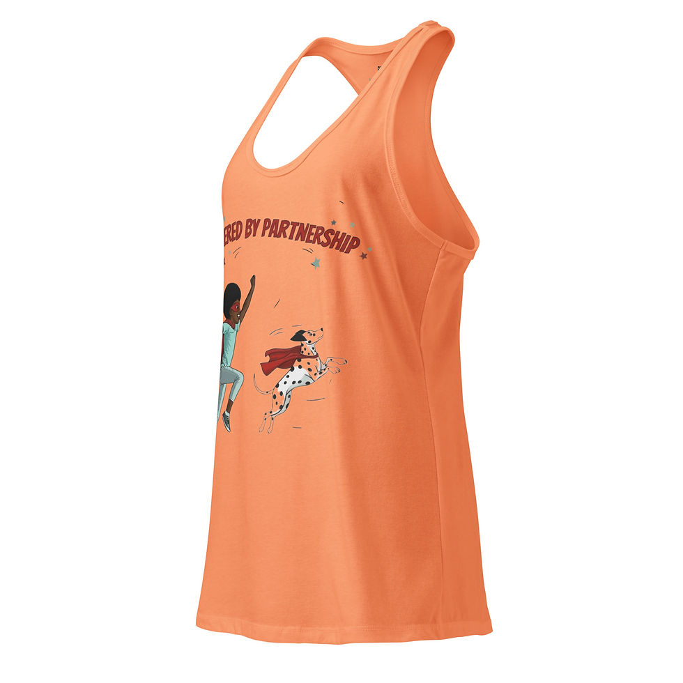 Thumbnail: Powered by Partnership — Women’s Fitted Racerback Tank (Fundraiser)