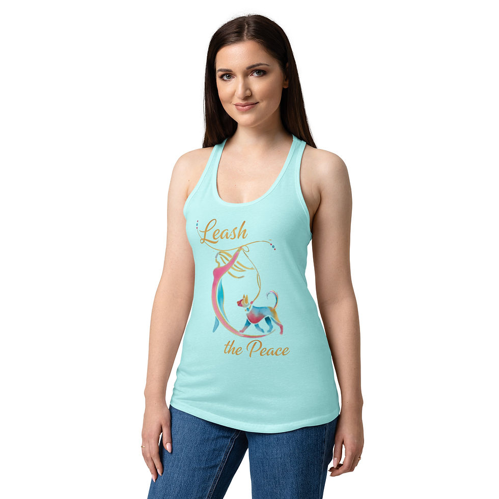 Thumbnail: Leash the Peace — Women’s fitted racerback tank top