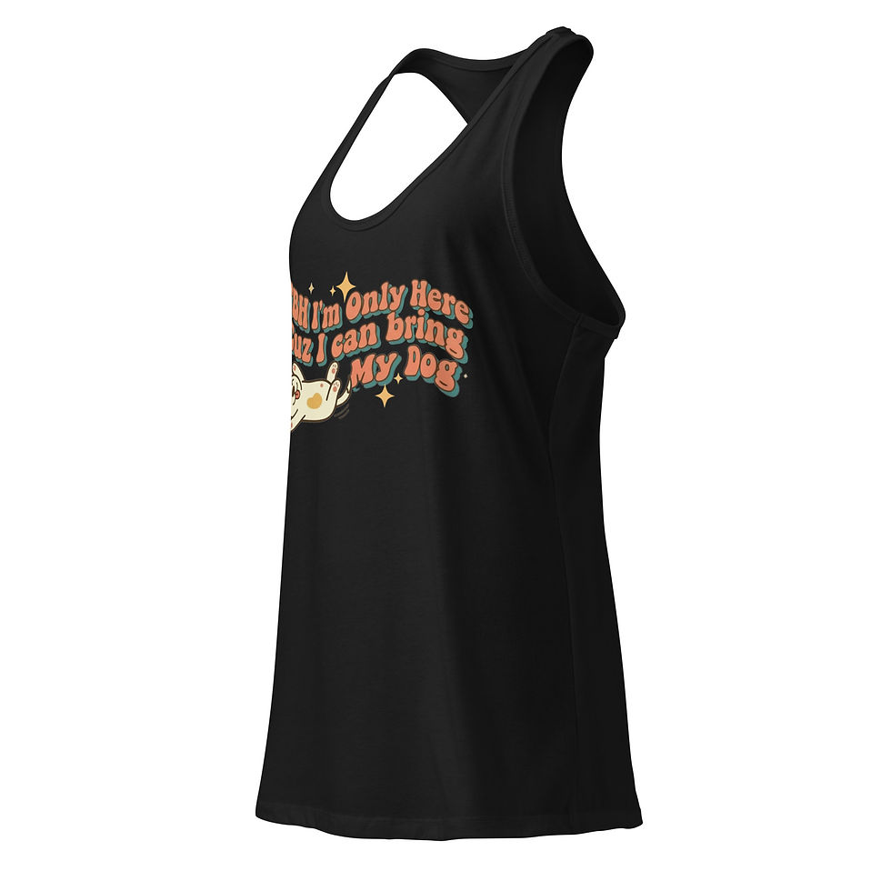 Thumbnail: TBH I’m Only Here Cuz I Can Bring My Dog — Women’s Fitted Racerback Tank