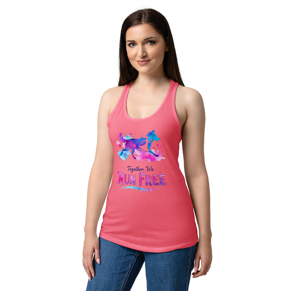 Thumbnail: Together, We Run Free — Women’s fitted racerback tank top