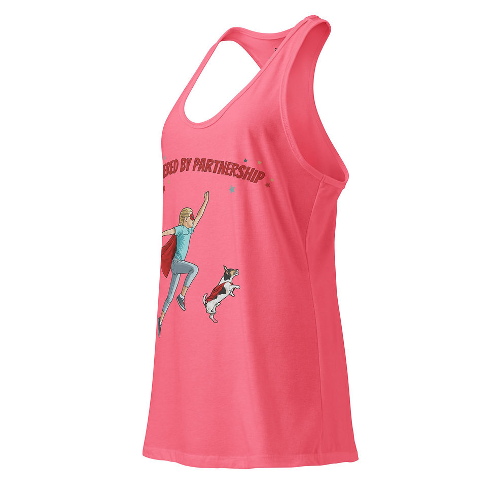Thumbnail: Powered by Partnership — Women’s Fitted Racerback Tank (Fundraiser)