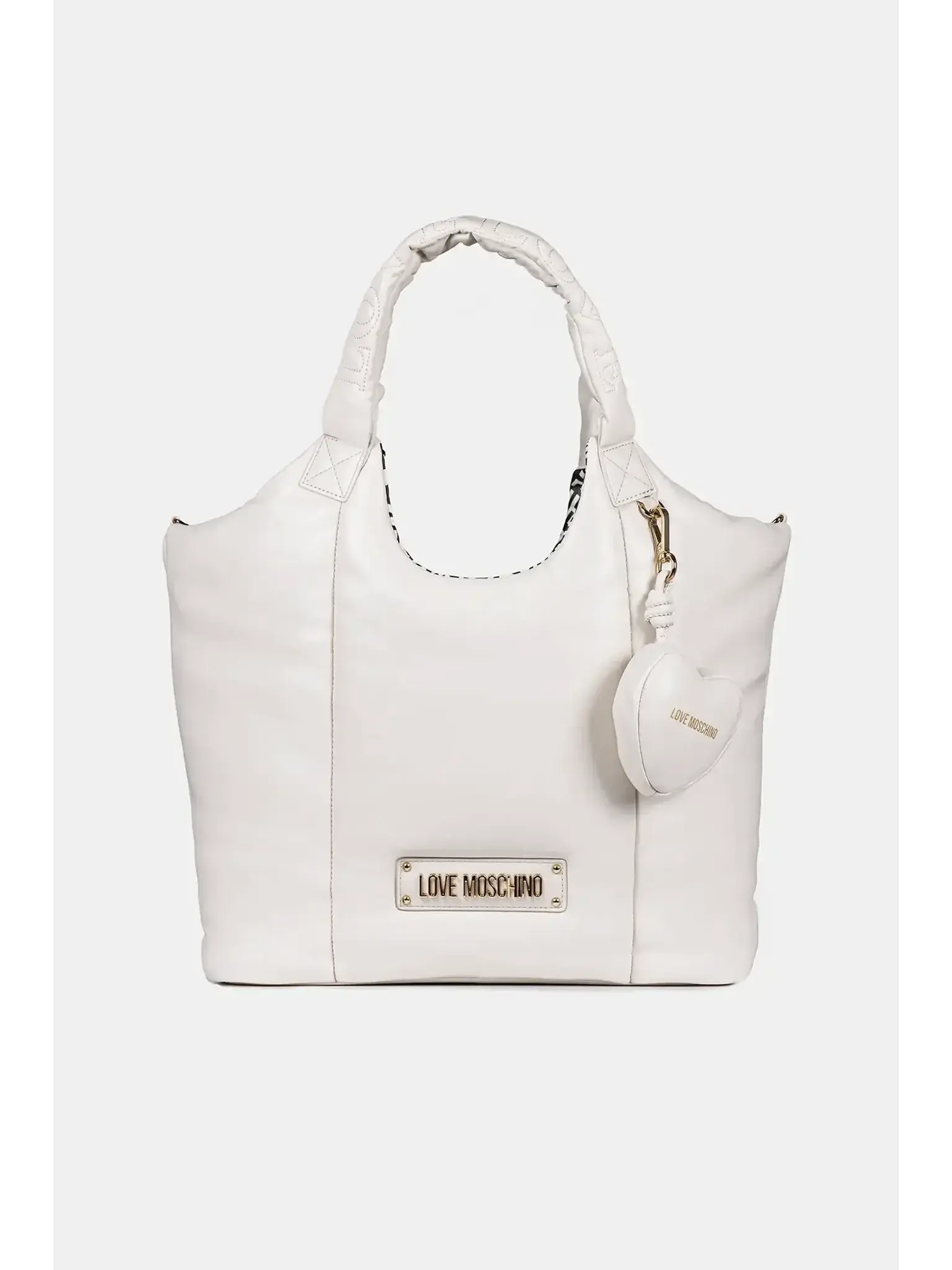 LOVE MOSCHINO torebka damska mini shopperka biała skóra ekologiczna