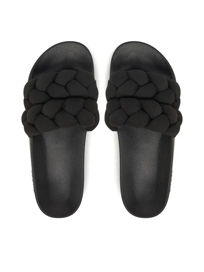 Miniatura: Tommy Jeans klapki damskie Tjw Braided Slide czarne