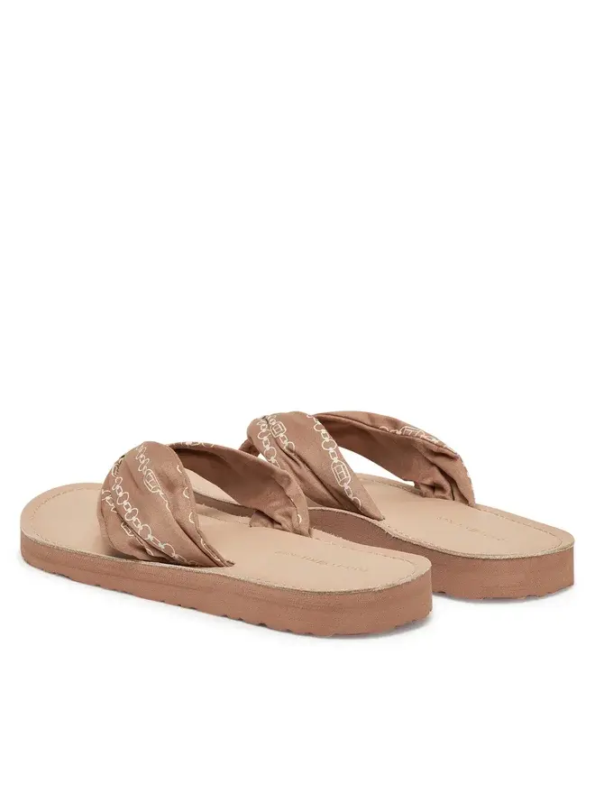 Miniatura: Tommy Hilfiger japonki damskie Th Chain Print Elevated Sandal beżowe