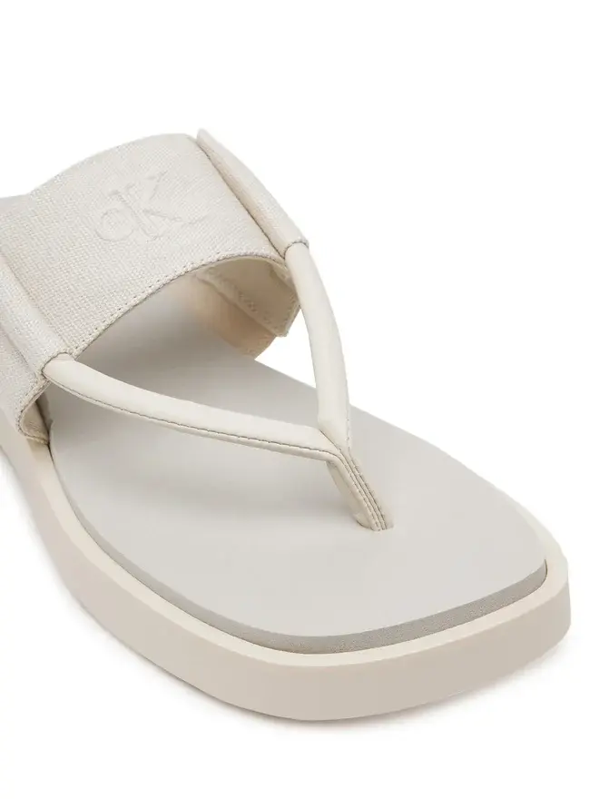 Miniatura: Calvin Klein Jeans japonki damskie Sq Low Wedge beżowe