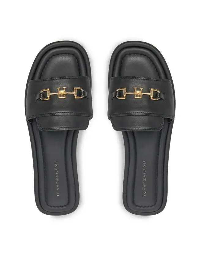 Miniatura: Tommy Hilfiger klapki czarny skóra naturalna