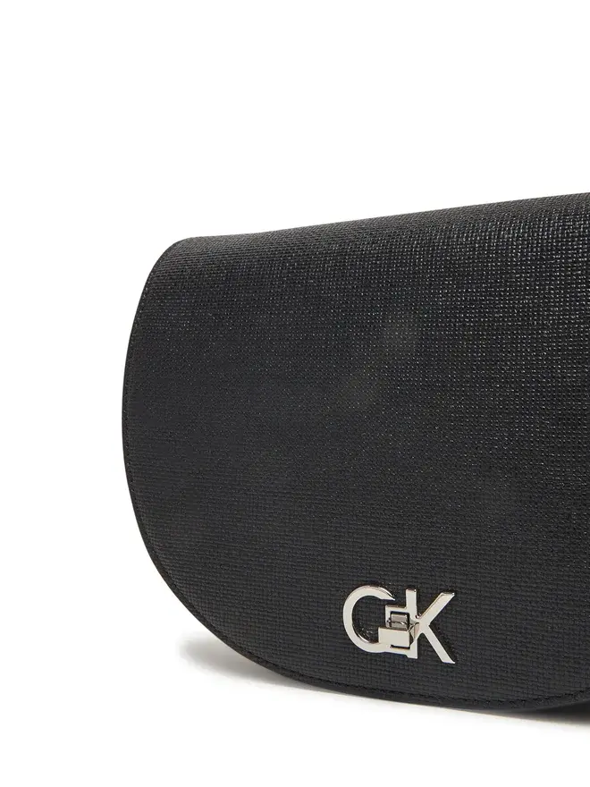 Miniatura: Calvin Klein torebka damska Crossbody Saddle BagTex czarna