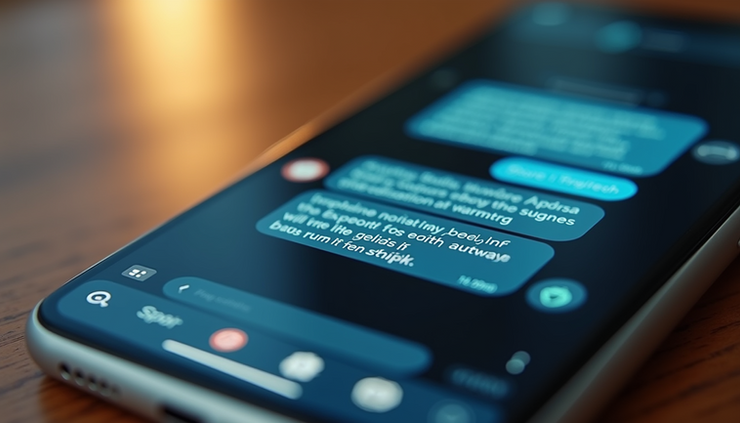 Eye-level view of a chatbot interface on a smartphone screen