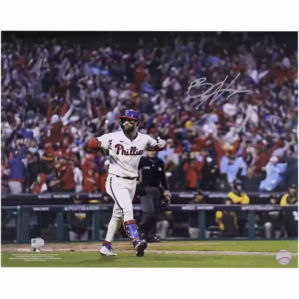 Bryce Harper Signed Philadelphia Phillies 2022 NLCS Game Winning HR 16x20 Photo