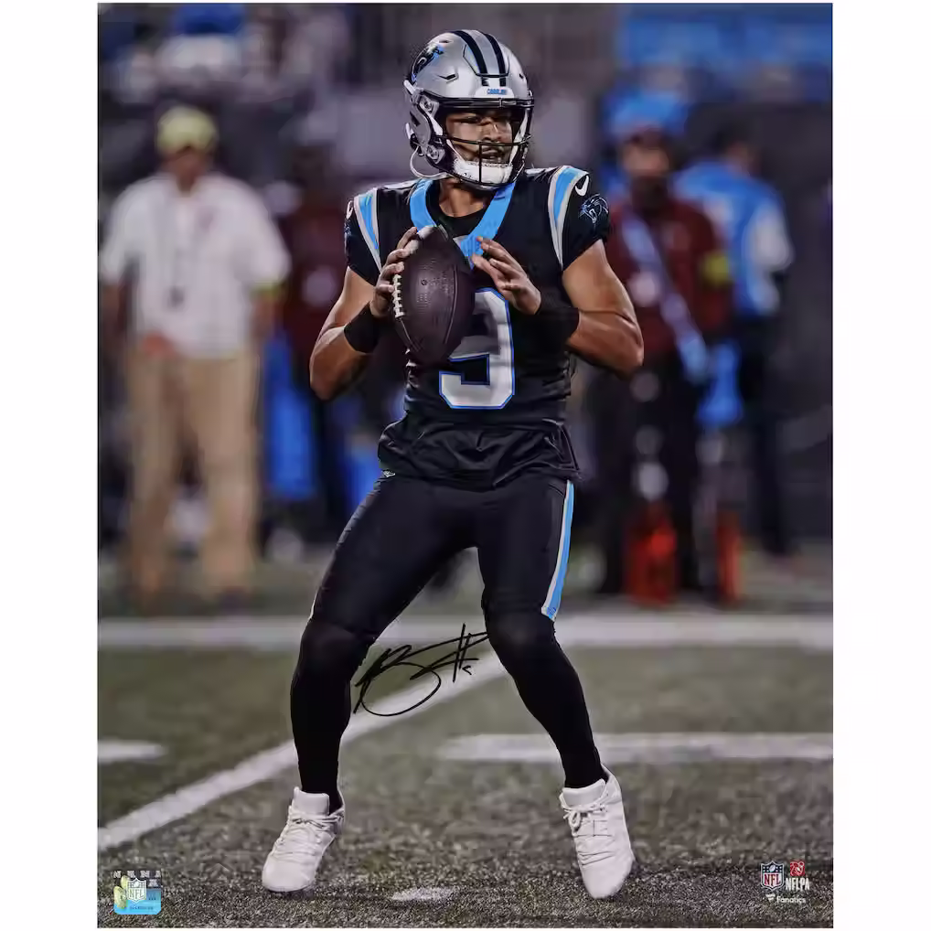 Bryce Young Signed Carolina Panthers Vertical Passing 16" x 20" Photograph