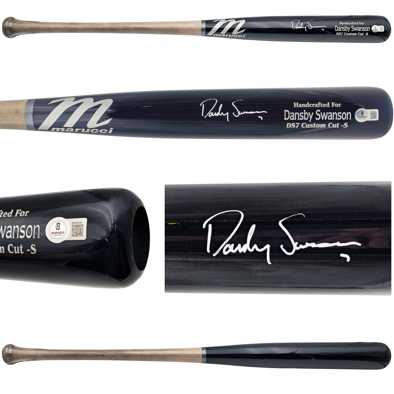 Dansby Swanson Signed Blue Marucci Player Model Baseball Bat