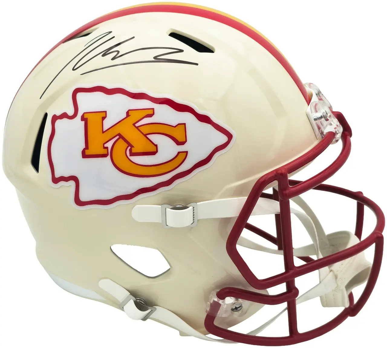Kenneth Walker III Signed Kansas City Chiefs Cream Retro Speed Replica Helmet