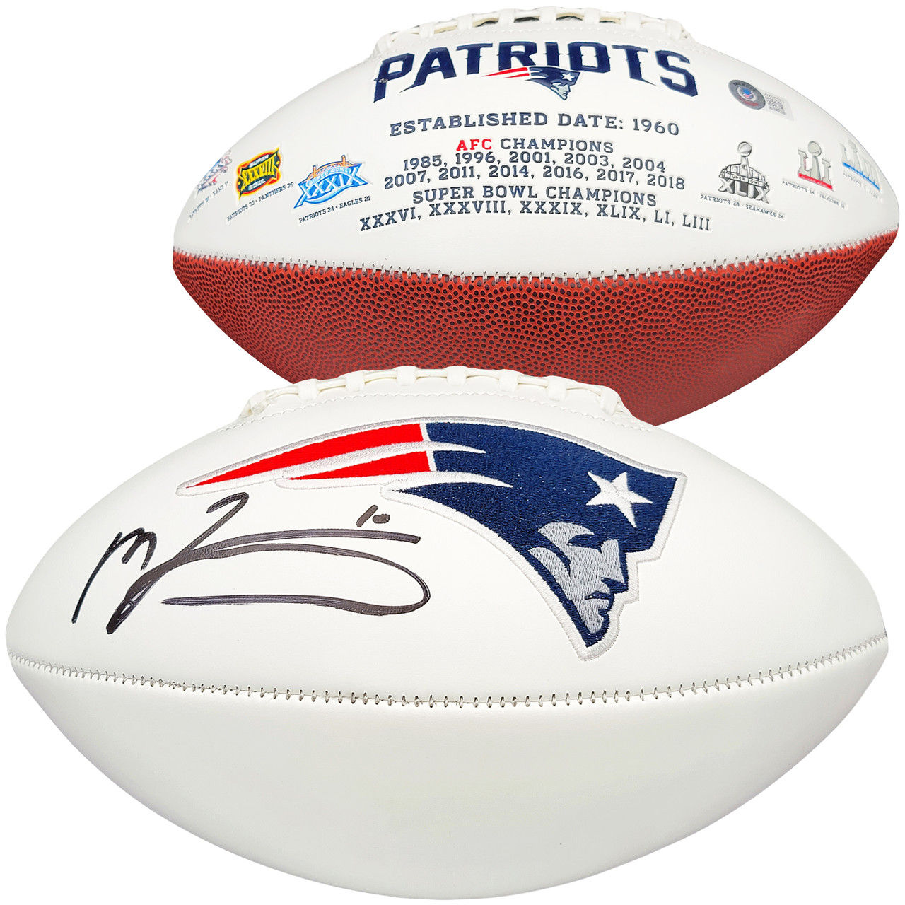 Mac Jones Signed New England Patriots White Logo Football