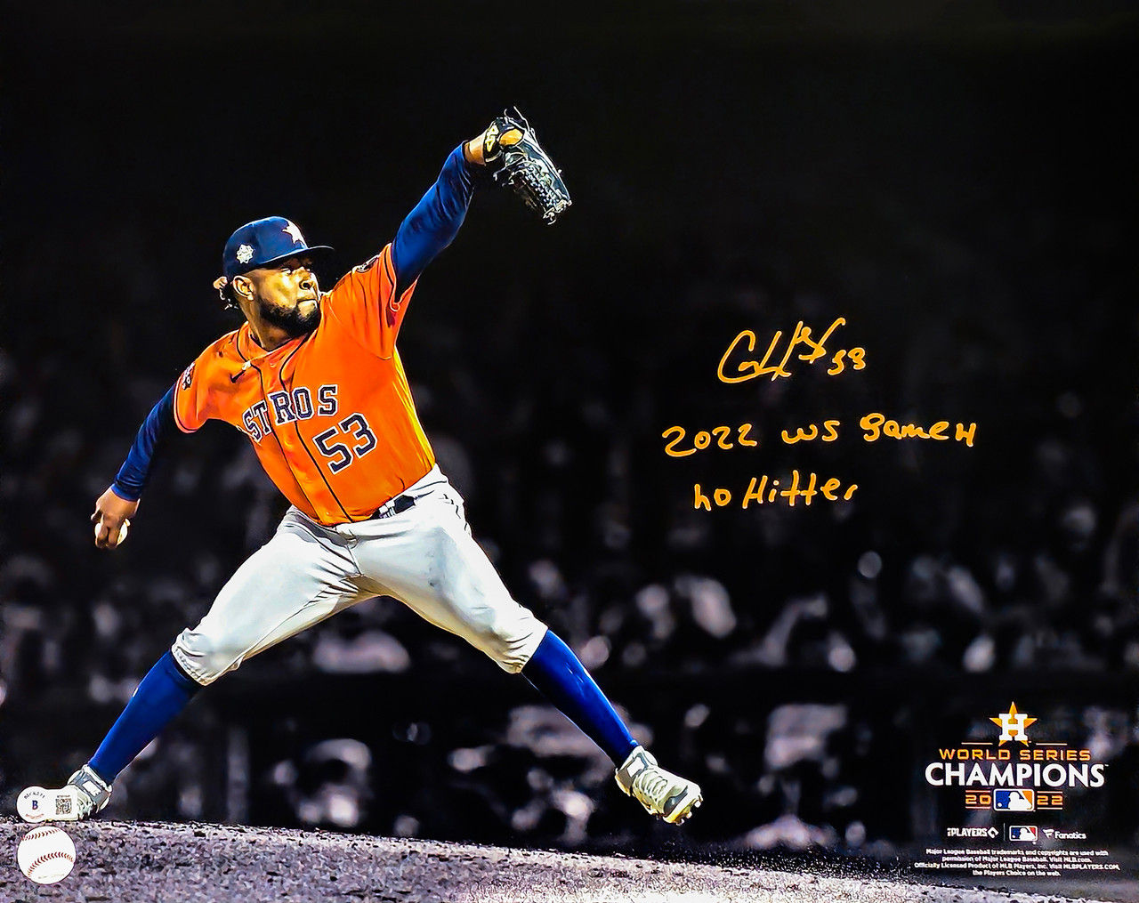Cristian Javier Signed Houston Astros No Hitter 16x20 Photo