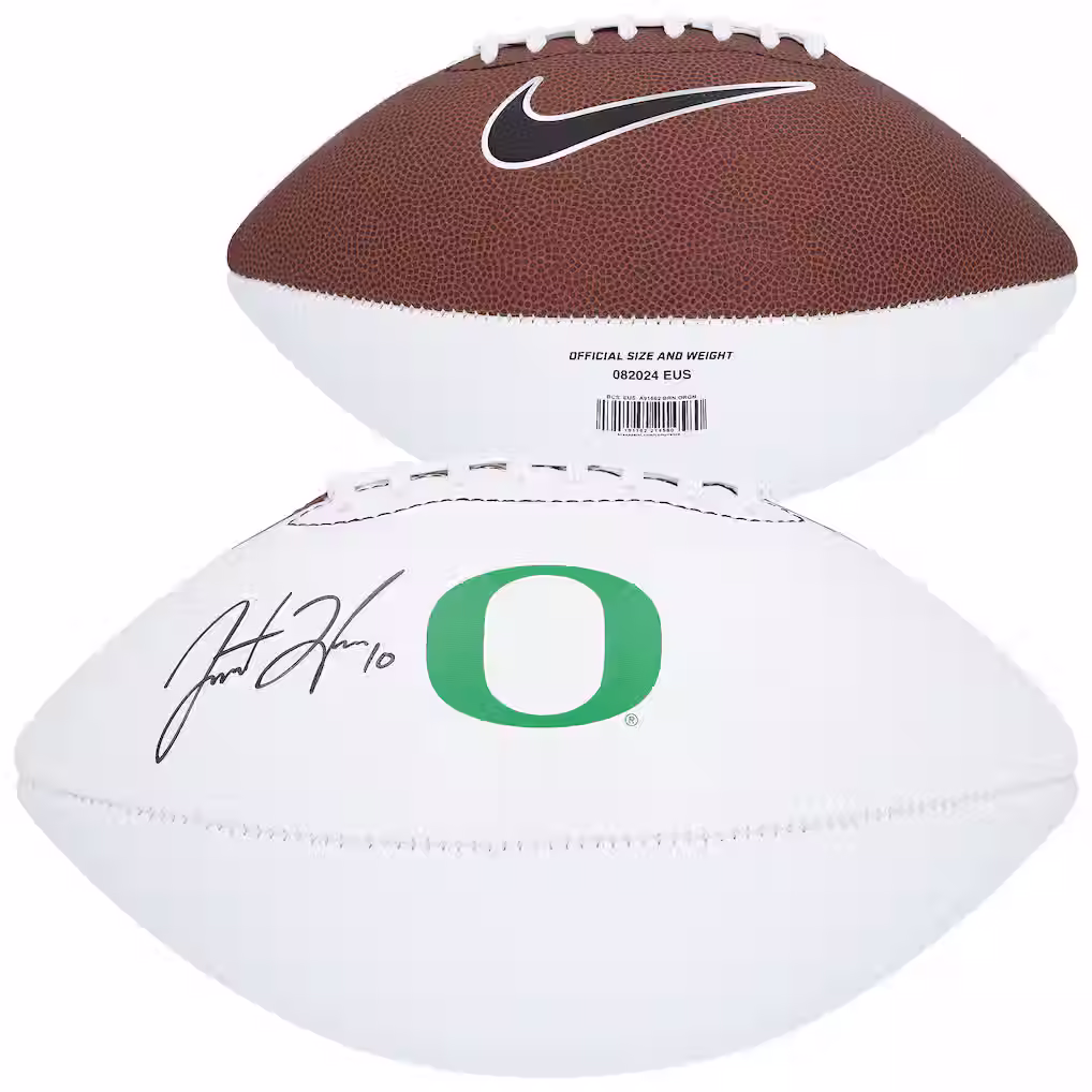 Justin Herbert Signed Oregon Ducks Nike White Panel Football