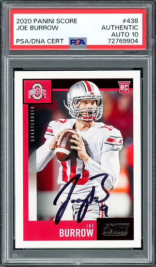 Joe Burrow Signed Ohio State 2020 Panini Score Rookie Card #438