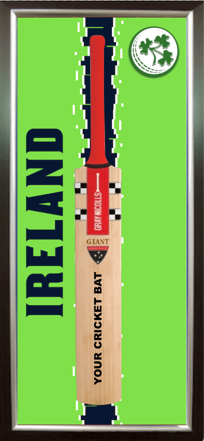 Ireland Cricket Team Full size Cricket Bat Display Case