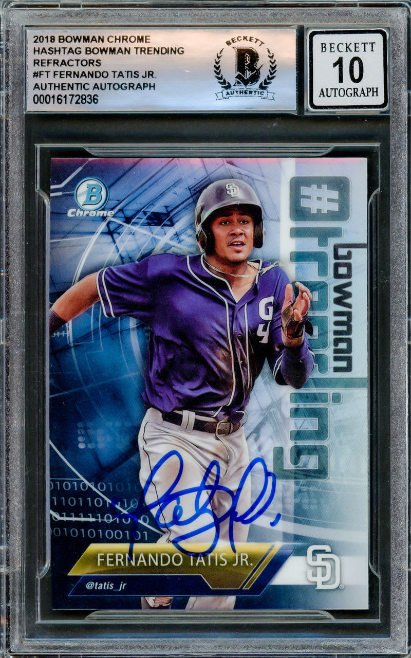 Fernando Tatis Jr. Signed San Diego Padres 2018 Bowman Chrome Trending Card