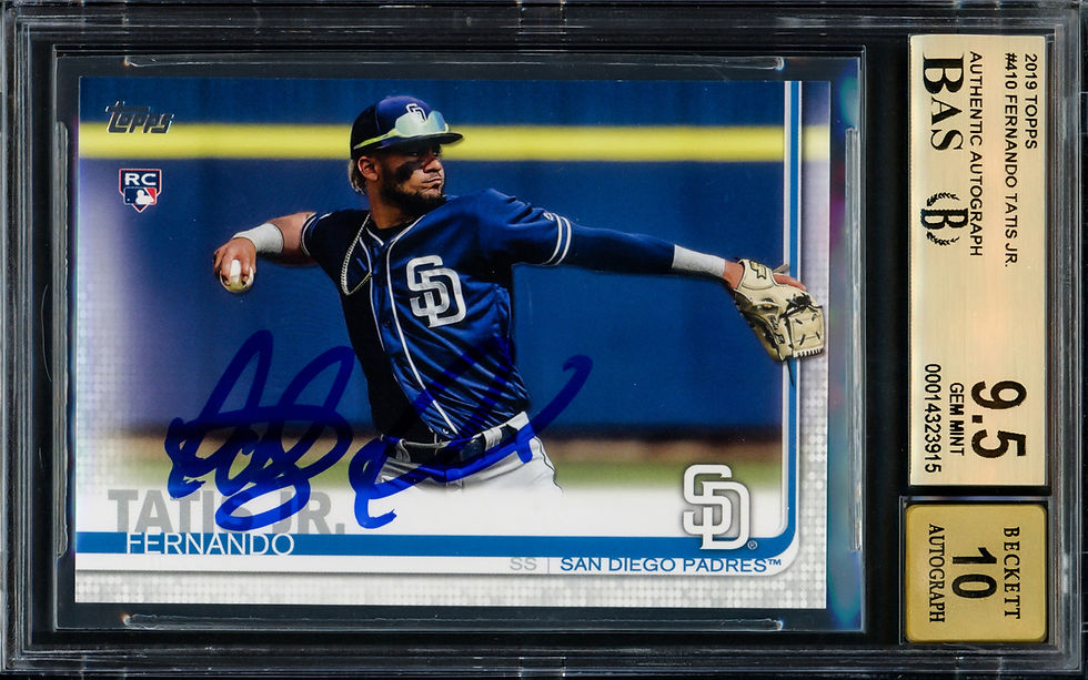 Fernando Tatis Jr. Signed 2019 San Diego Padres Topps Rookie Card #410