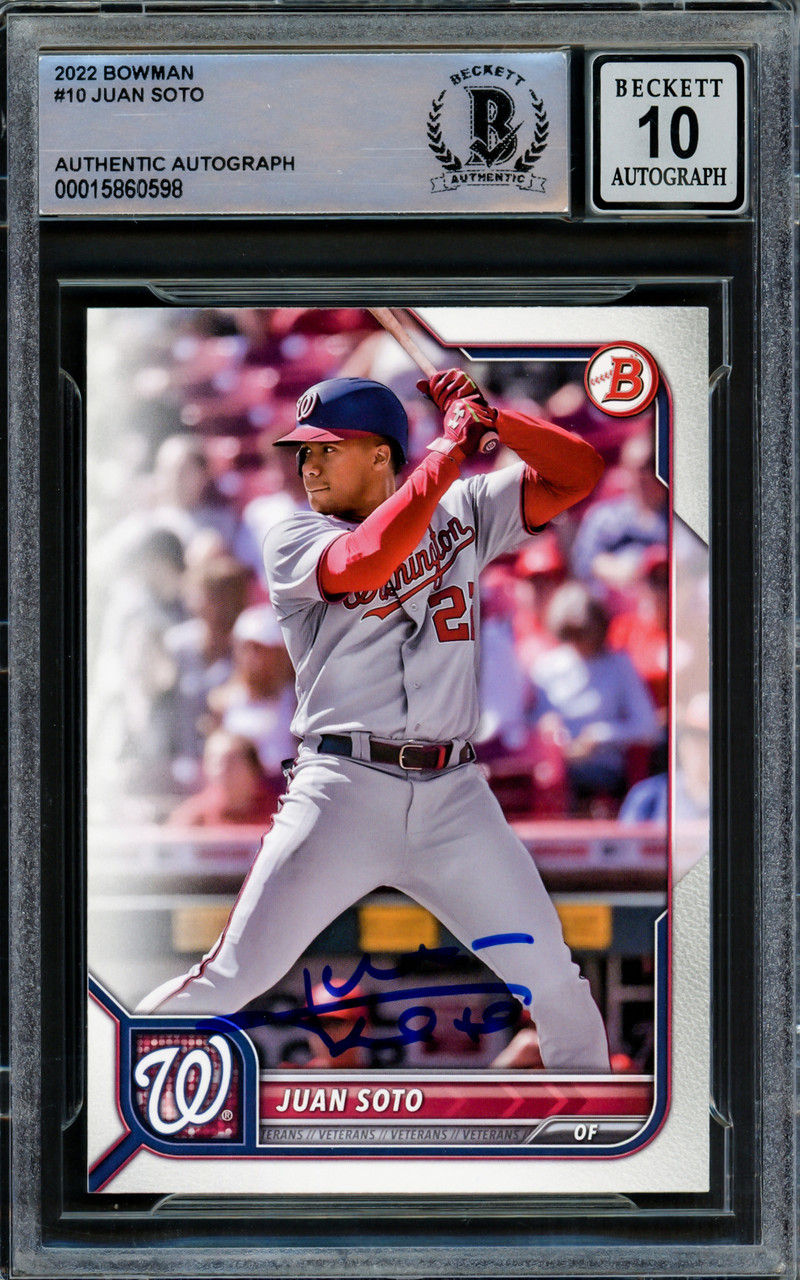 Juan Soto Signed Washington Nationals 2022 Bowman Card #10