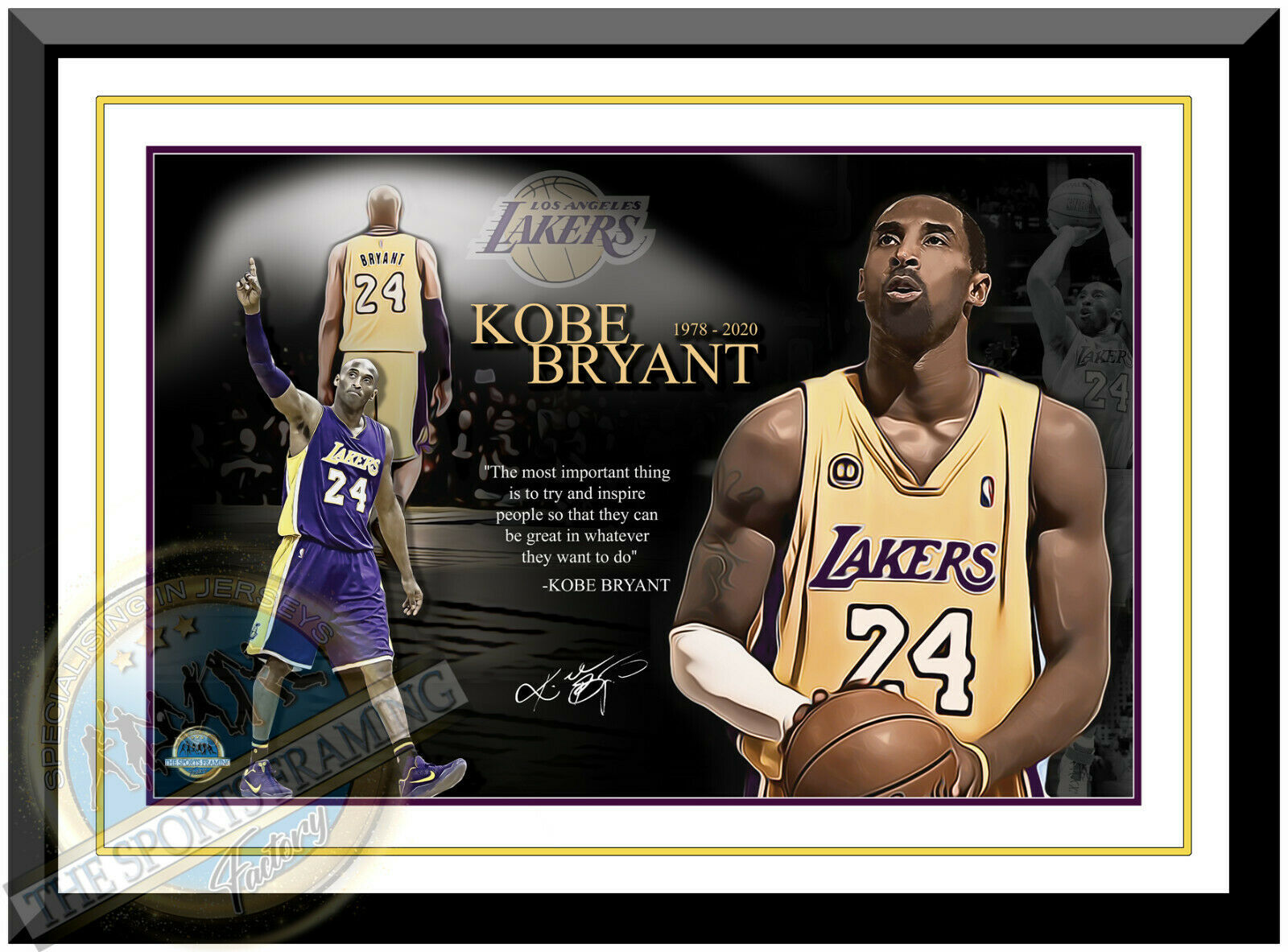 KOBE BRYANT LA LAKERS TRIBUTE FRAME – INSPIRATIONAL SERIES