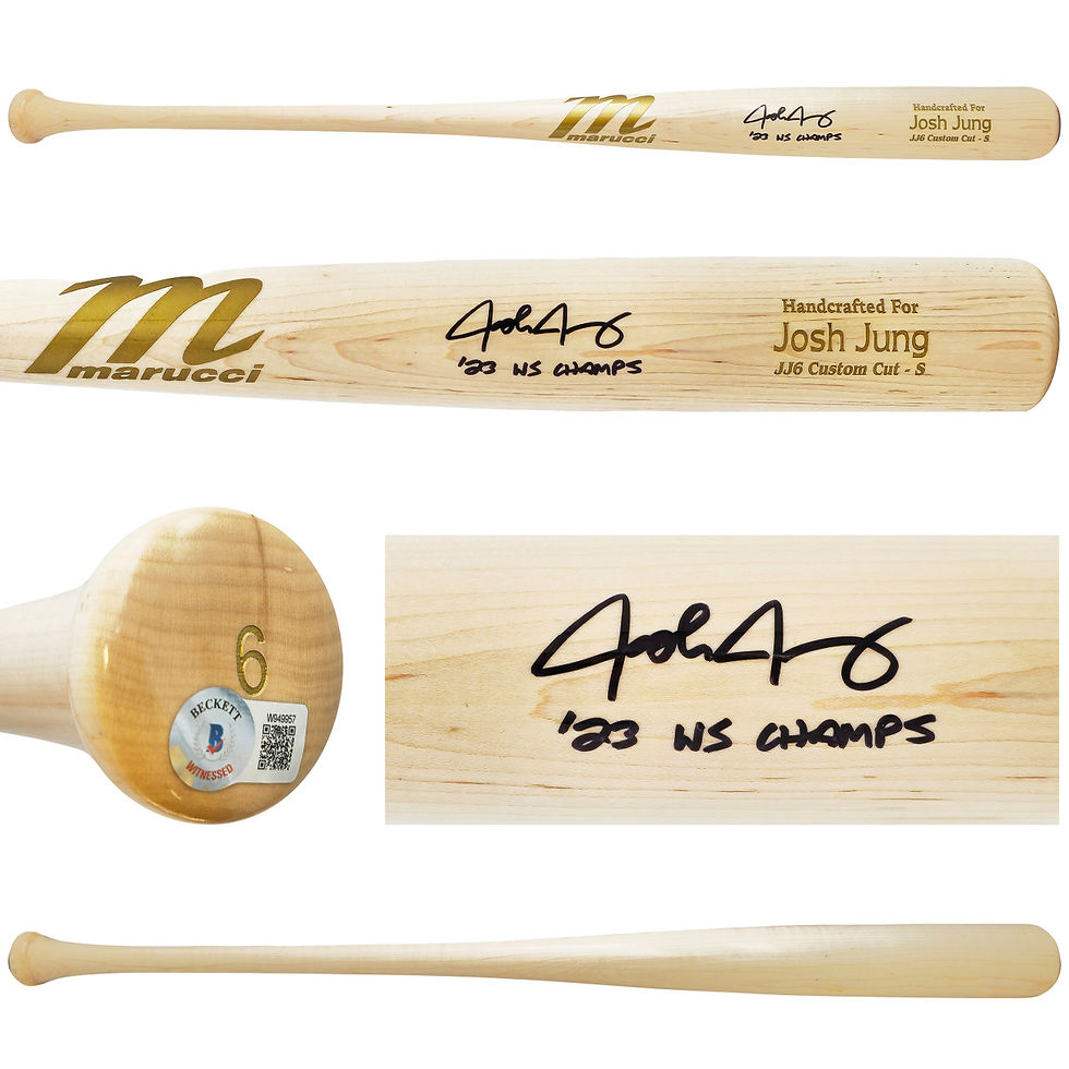 Josh Jung Texas Rangers Signed Blonde Marucci Player Model Bat