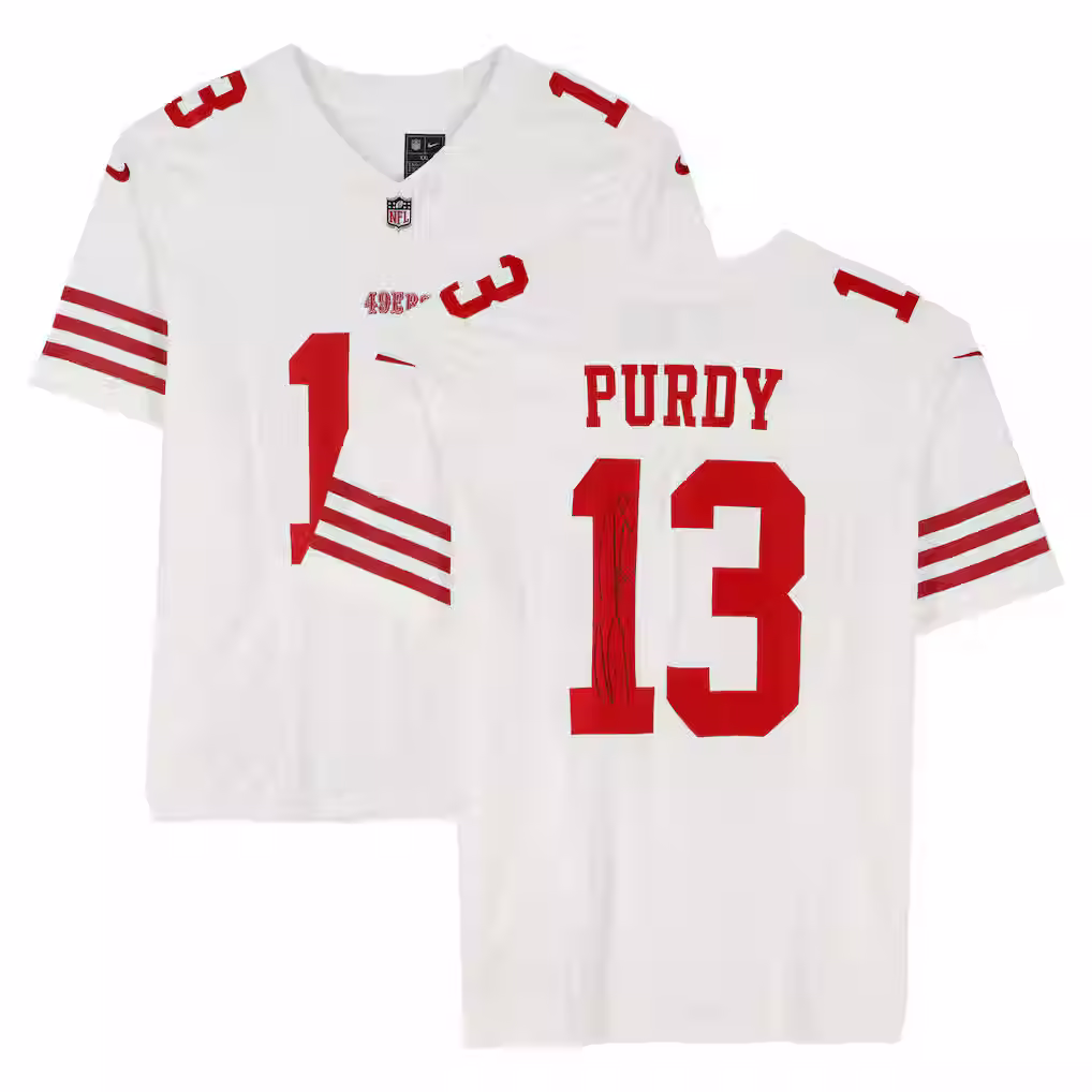 Brock Purdy Signed San Francisco 49ers White Nike Limited Jersey