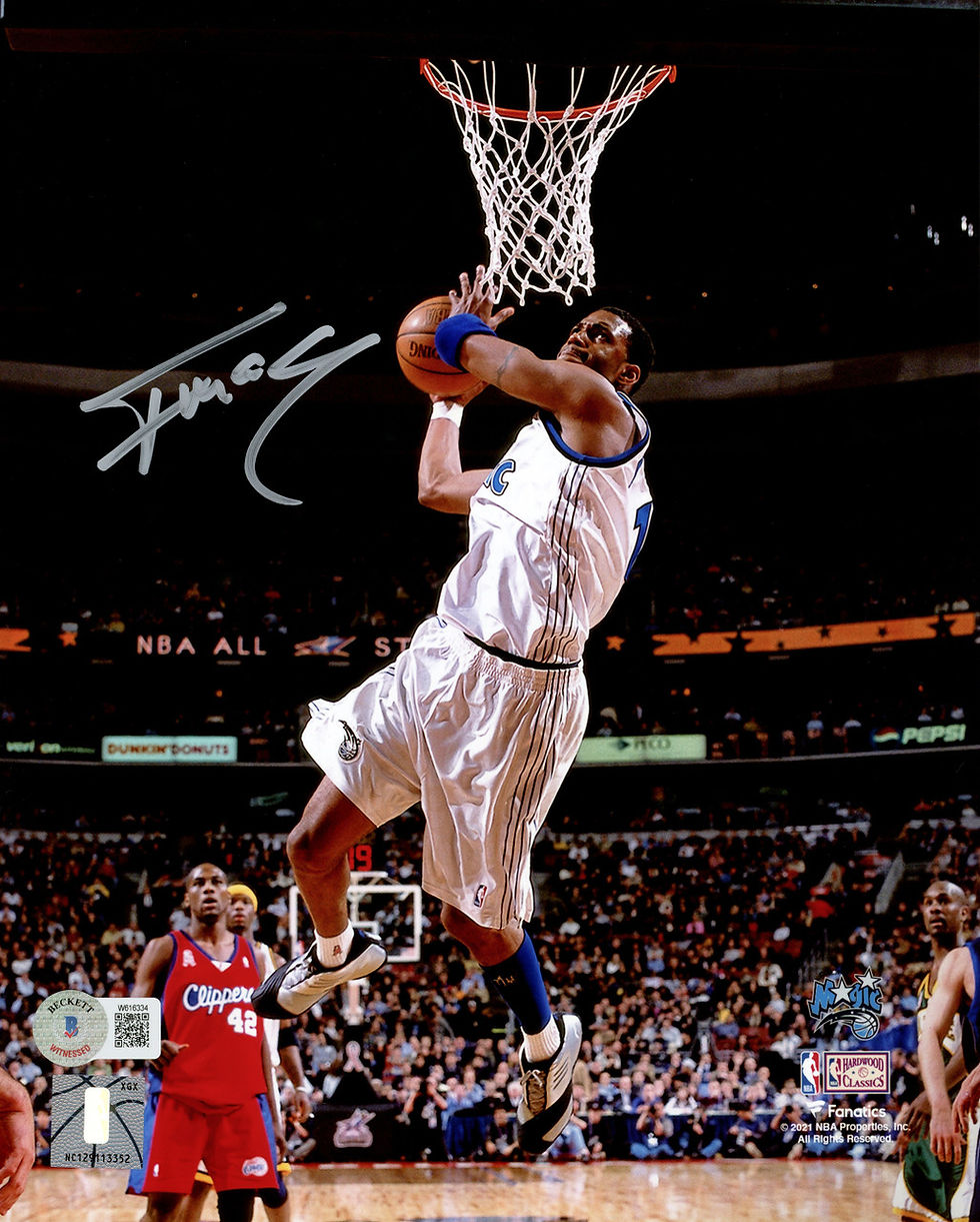 Tracy McGrady Signed Orlando Magic Dunk Photo