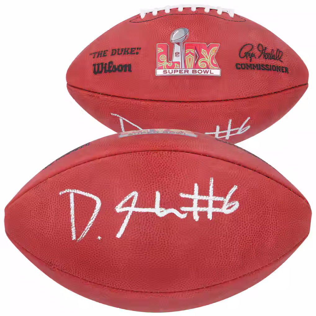 DeVonta Smith Signed Philadelphia Eagles Super Bowl LIX Wilson Duke Football