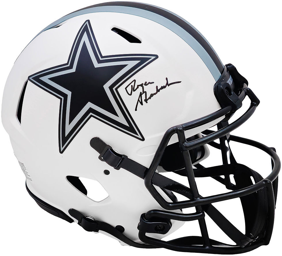 Roger Staubach Signed Dallas Cowboys Eclipse White Full Size Authentic Helmet