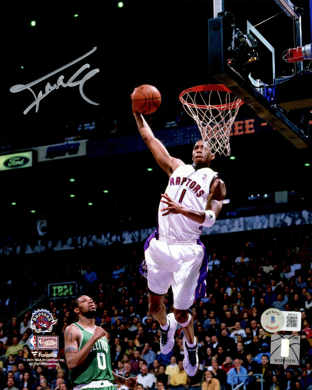 Tracy McGrady Signed Toronto Raptors Airborne Photo