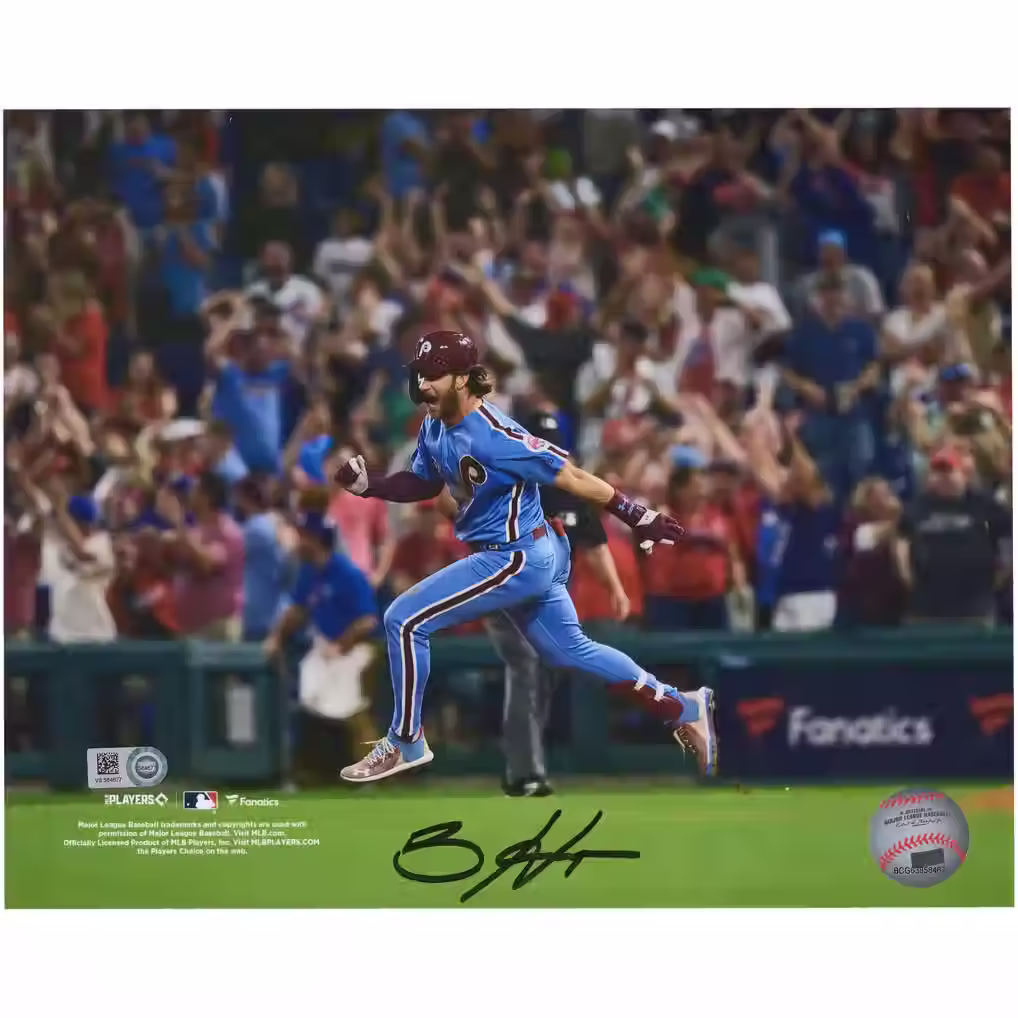 Bryce Harper Signed Philadelphia Phillies Running Bases 8" x 10" Photograph
