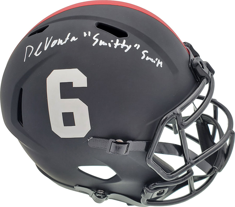 Devonta Smith Signed Alabama Crimson Tide Eclipse Black Full Size Replica Helmet