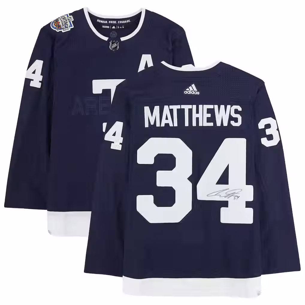 Auston Matthews Signed Navy Toronto Maple Leafs Heritage adidas Authentic Jersey