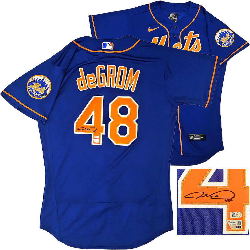 Jacob deGrom Signed New York Mets Blue Nike Authentic Jersey