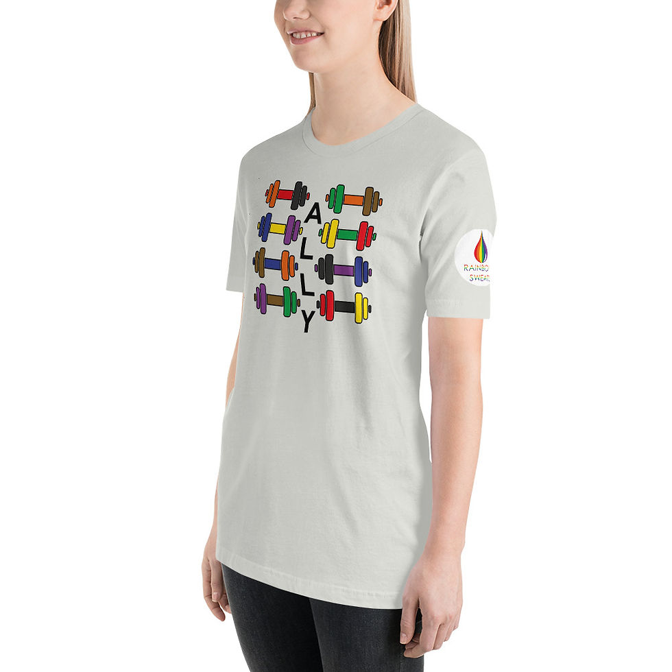 Thumbnail: LGBTQ+ ALLY - Women's Rainbow Exericse Top - 8 Dumbbells