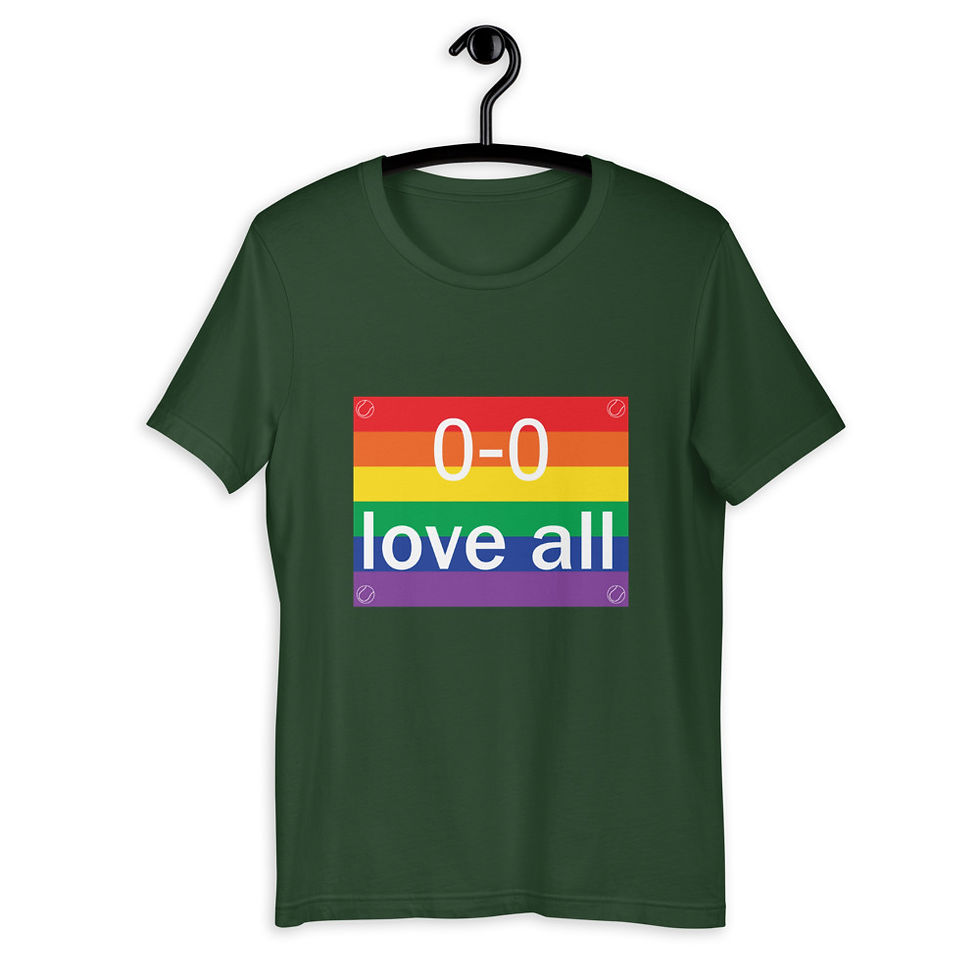 Thumbnail: Love All Rainbow LGBTQ+ Tennis Flag T-Shirt