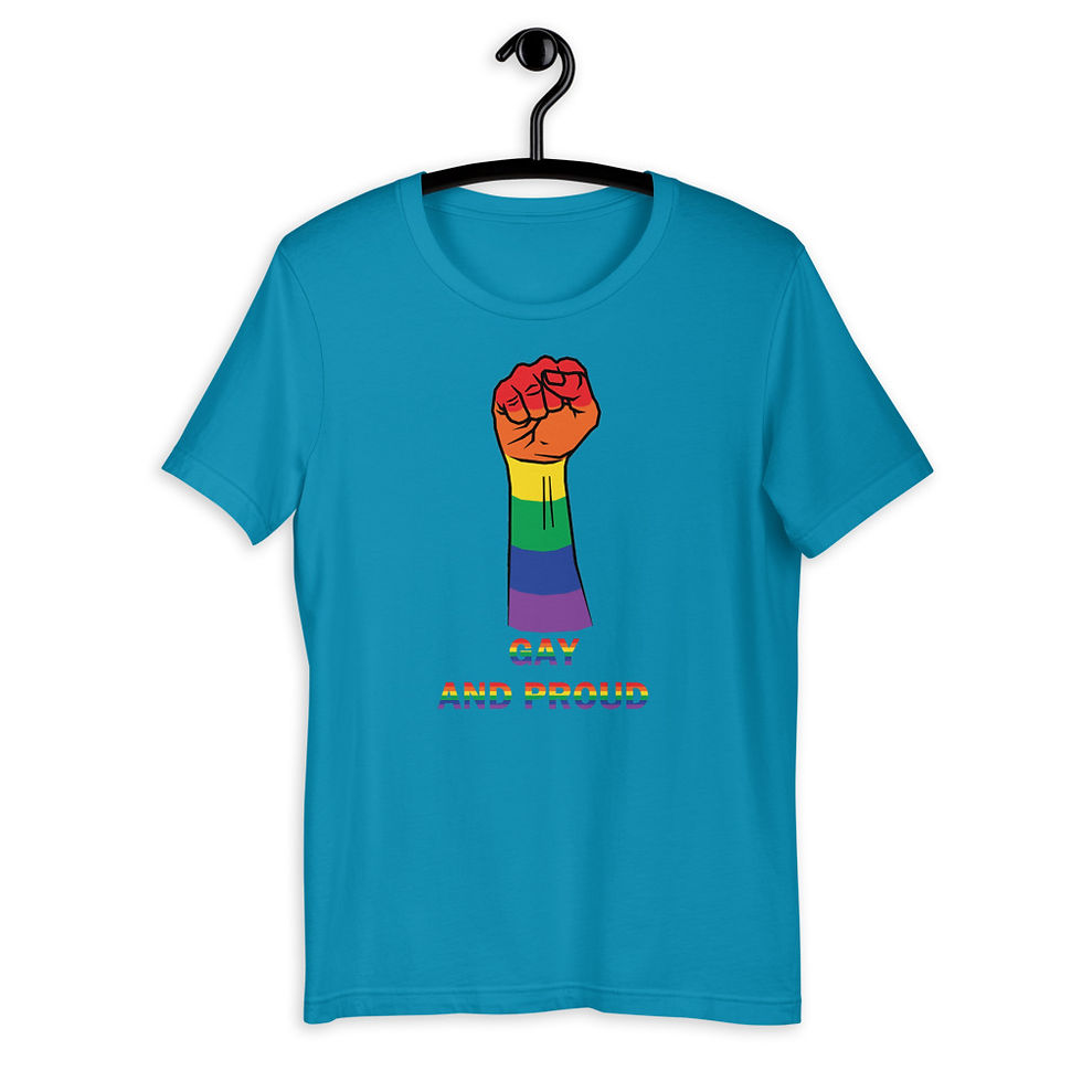 Gay and Proud LGBTQ+ Rainbow Flag T-Shirt
