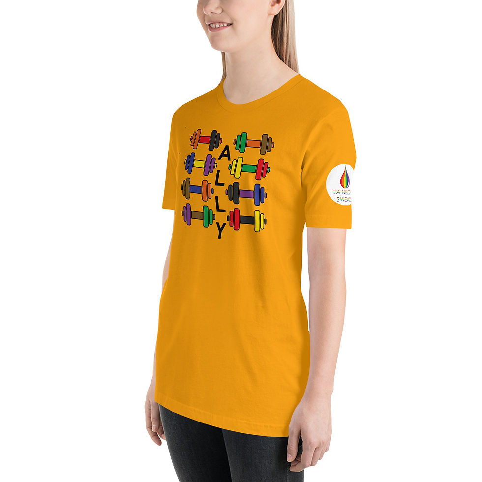 Thumbnail: LGBTQ+ ALLY - Women's Rainbow Exericse Top - 8 Dumbbells