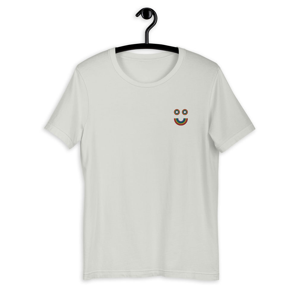 Thumbnail: Embroidered Rainbow Smile LGBTQ+ T-Shirt