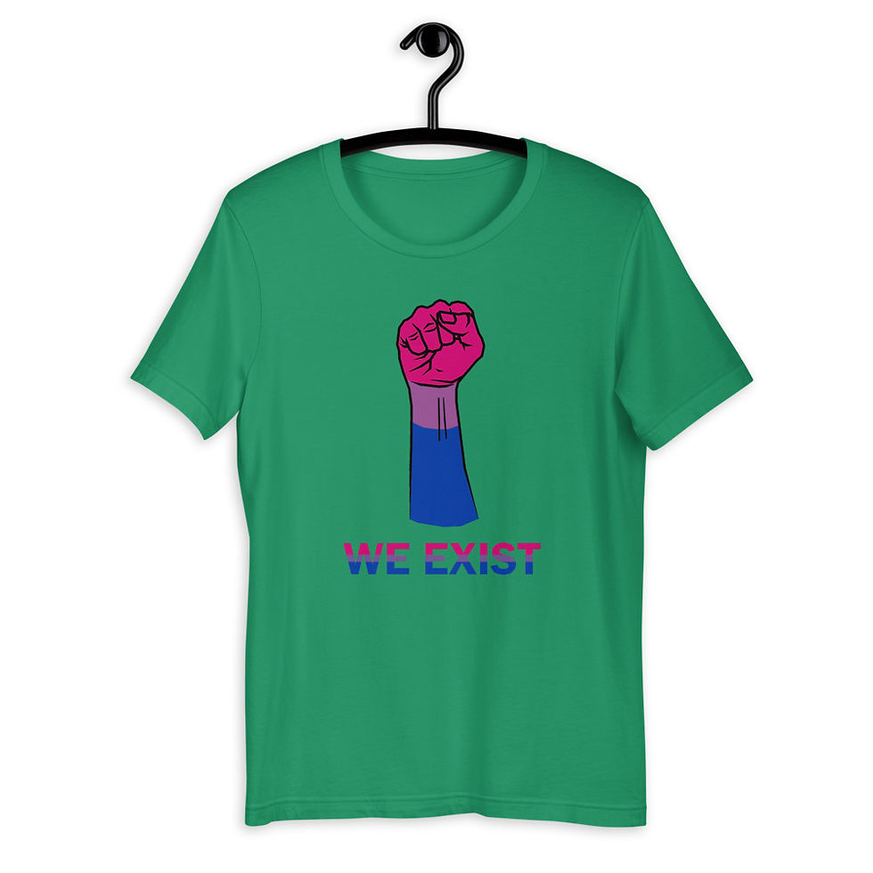 Thumbnail: We Exist Bisexual Pride Flag Colour T-Shirt
