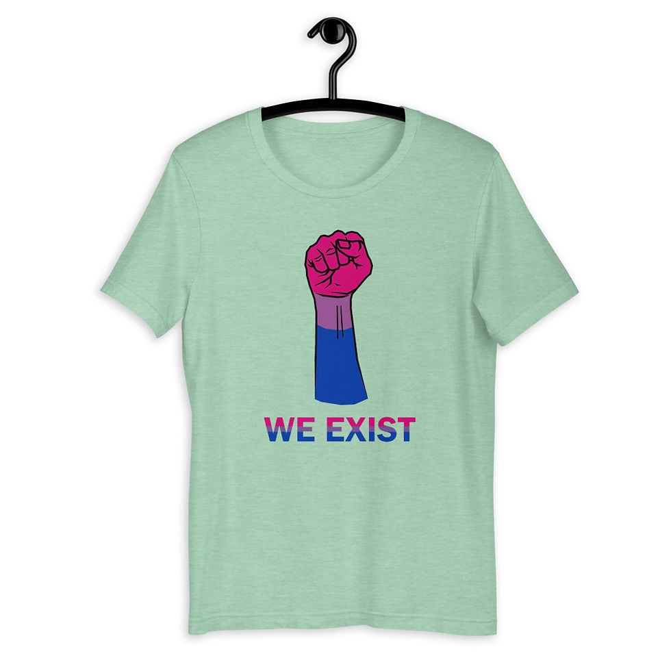 Thumbnail: We Exist Bisexual Pride Flag Colour T-Shirt