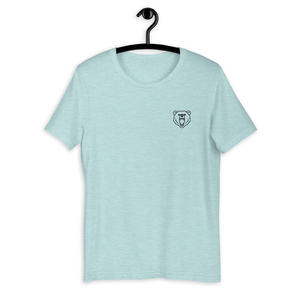 Thumbnail: Embroidered Snarling Bear Face Black Outline T-shirt