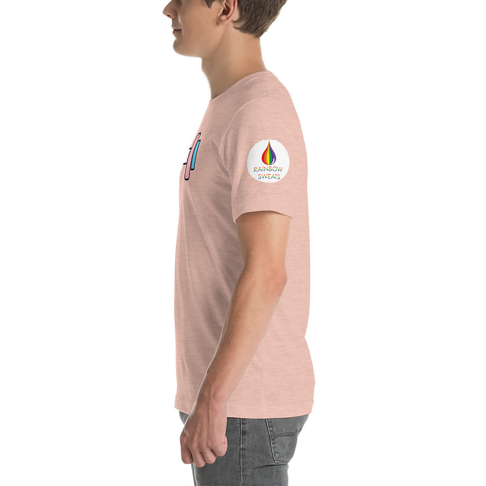 Thumbnail: F2M Trans Man Workout T-Shirt - Trans Pride Dumbbell