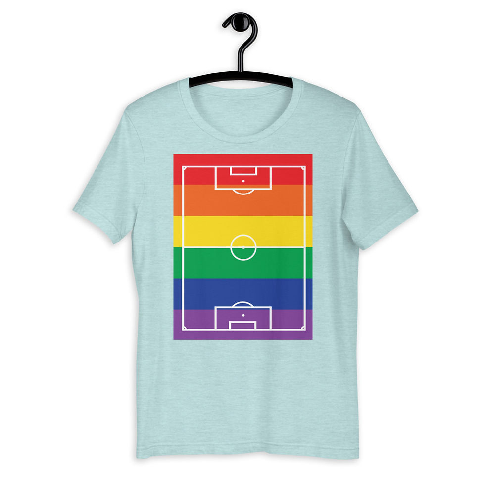 Thumbnail: LGBTQ+ Rainbow Football Pitch T-Shirt