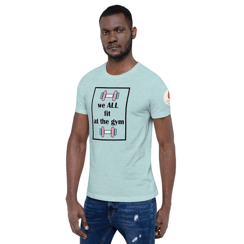 Thumbnail: F2M Trans Man Fitness T-Shirt - We all fit at the gym