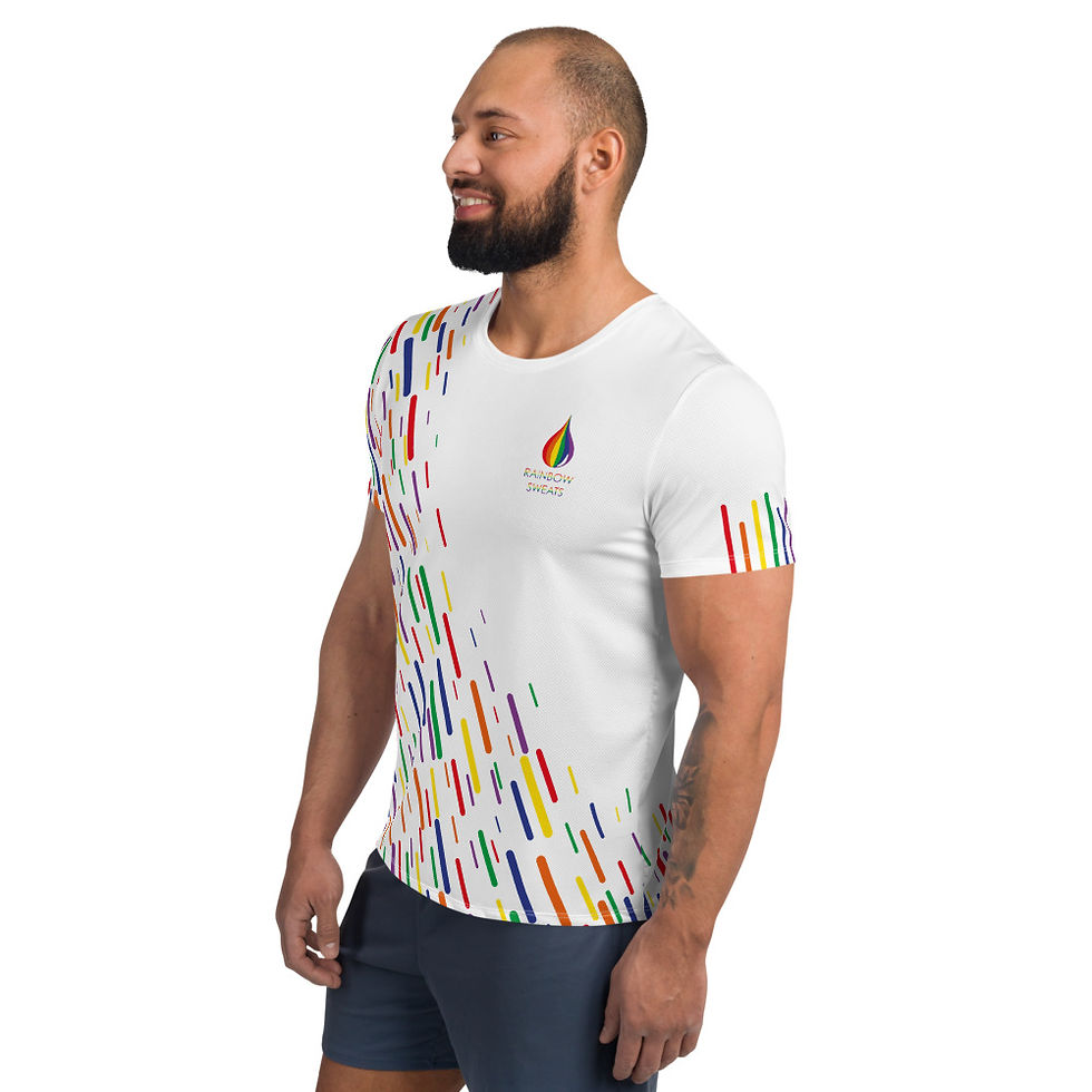 Thumbnail: Men's LGBTQ+ Rainbow Short Stripe Sports T-Shirt